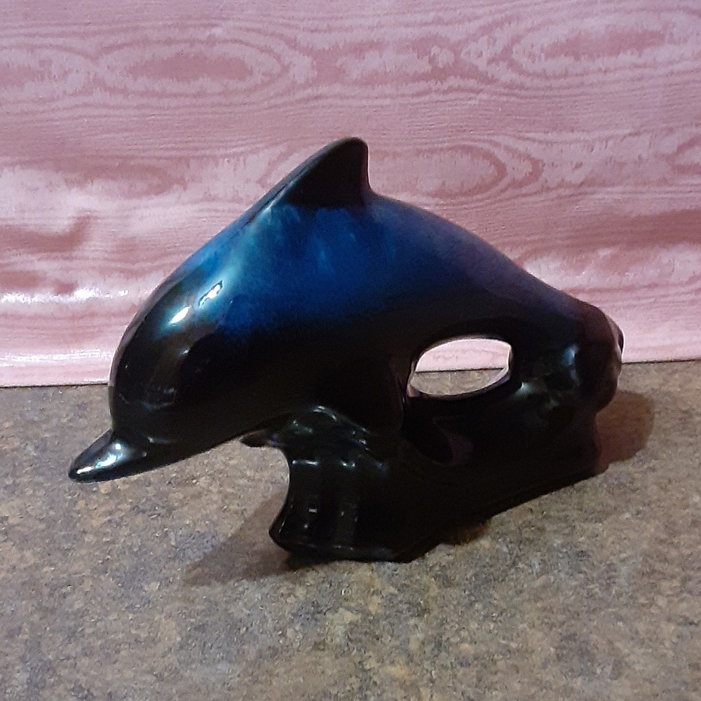 Blue Mountain Pottery Dolphin Figure Statue - VGC